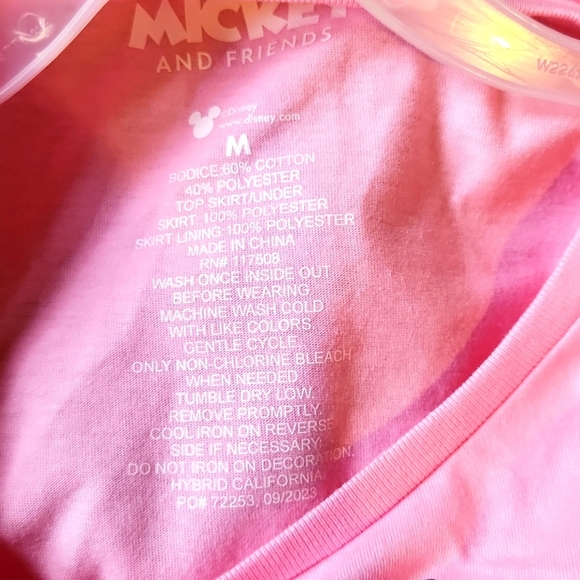 Disney Valentines Heart Youth Size Medium Mickey, Minnie & Friends Pink Dress - Picture 3 of 3